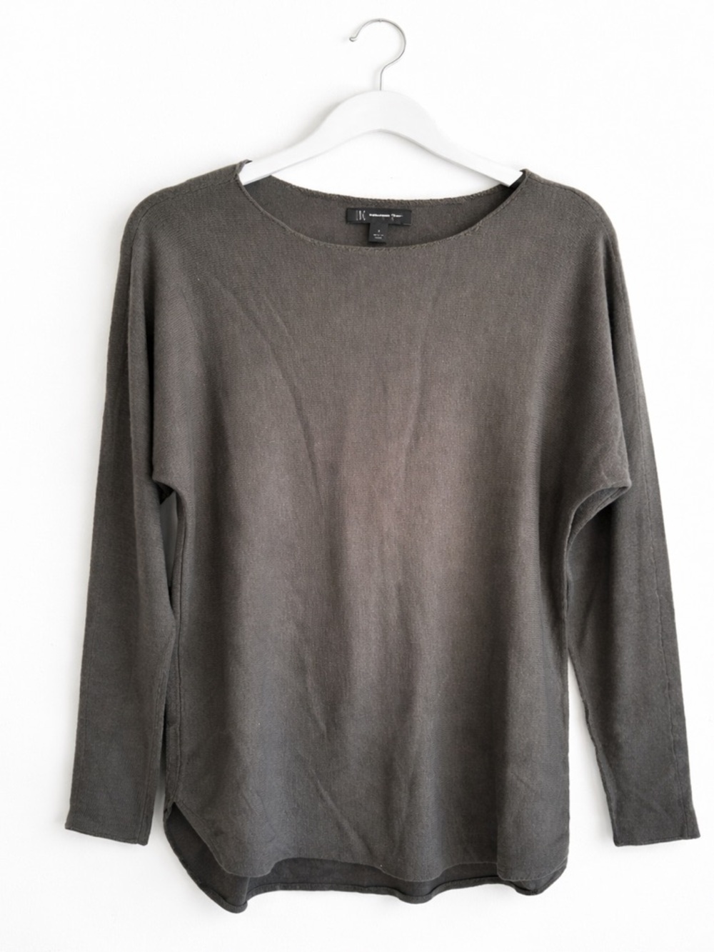 INC International Concepts Women's Charcoal Scoopneck Sweater